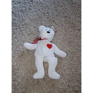 NWT TY Beanie Baby Valentino Bear White With Heart